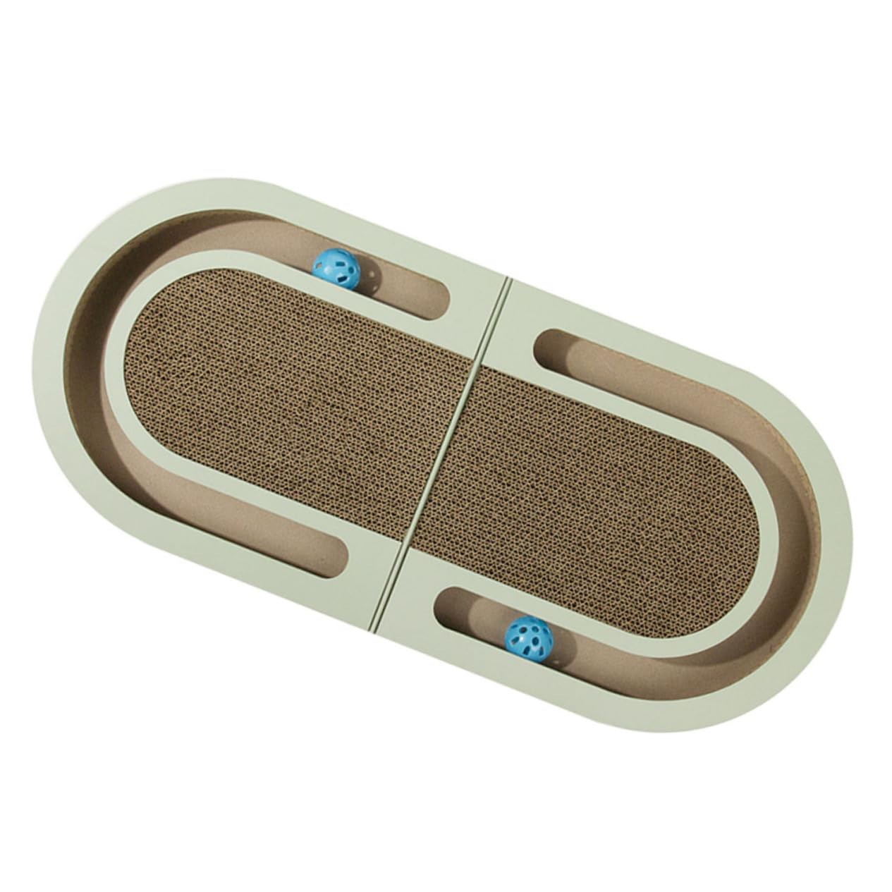 Toyvian Rascador de Cartón Ondulado para Gatos Bola Integrada Diseño Plegable para Uso Hogar