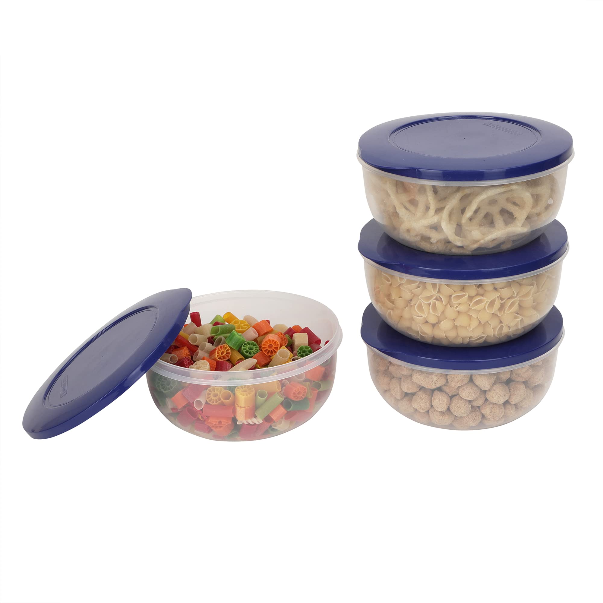 Cutting EDGEEco-Storage Plastic Container Set for Kitchen & Refrigerator, Set of 4 - (Dark Blue, 400 ML)