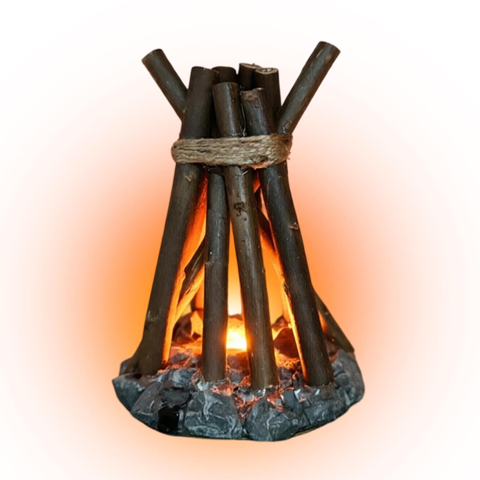 Lampada da Tavolo in Legno Illuminazione Decorativa Sfarfallante