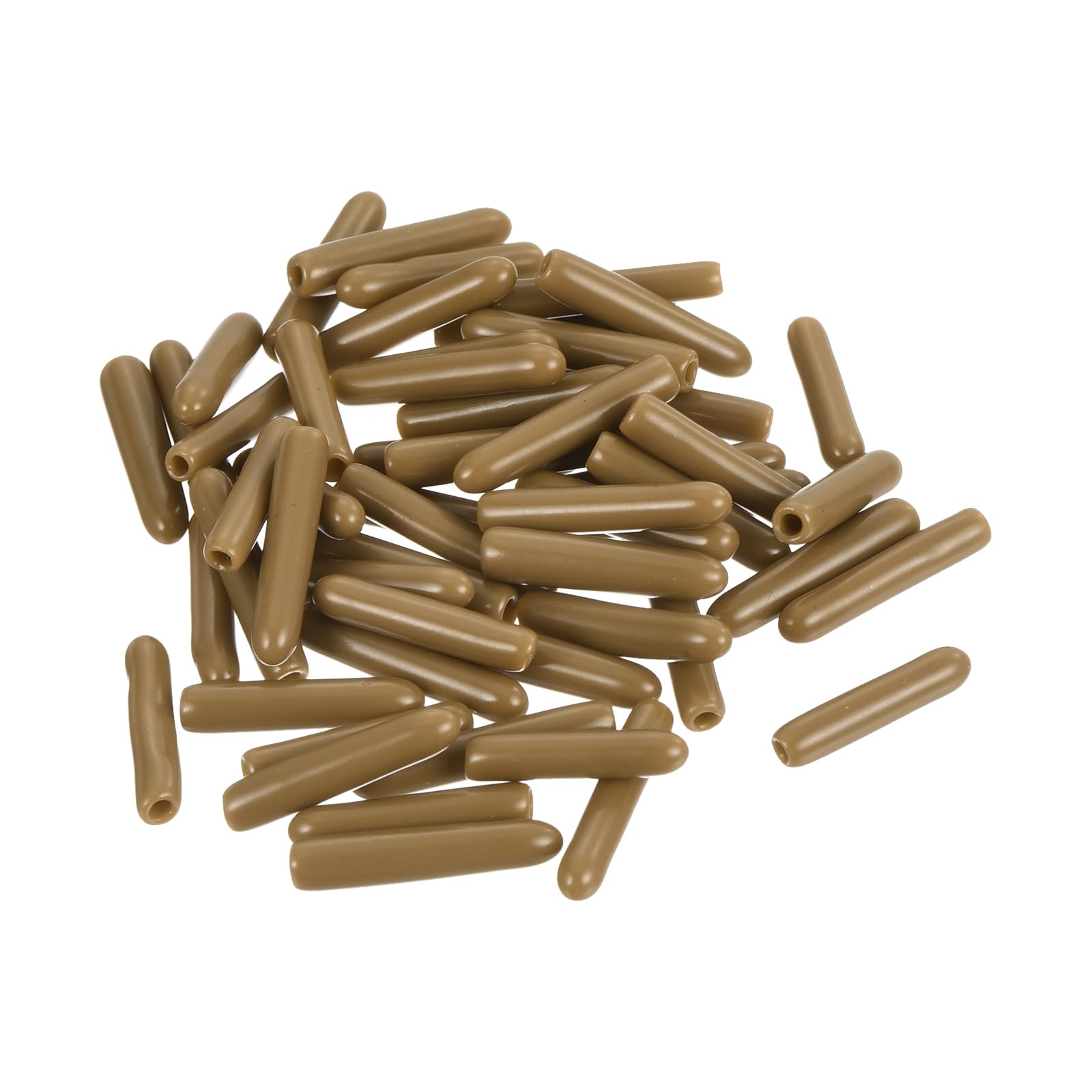 uxcell 100pcs Rubber End Caps 1.5mm(1/16") ID Vinyl PVC Round Tube Bolt Cap Cover Screw Thread Protectors Light Brown