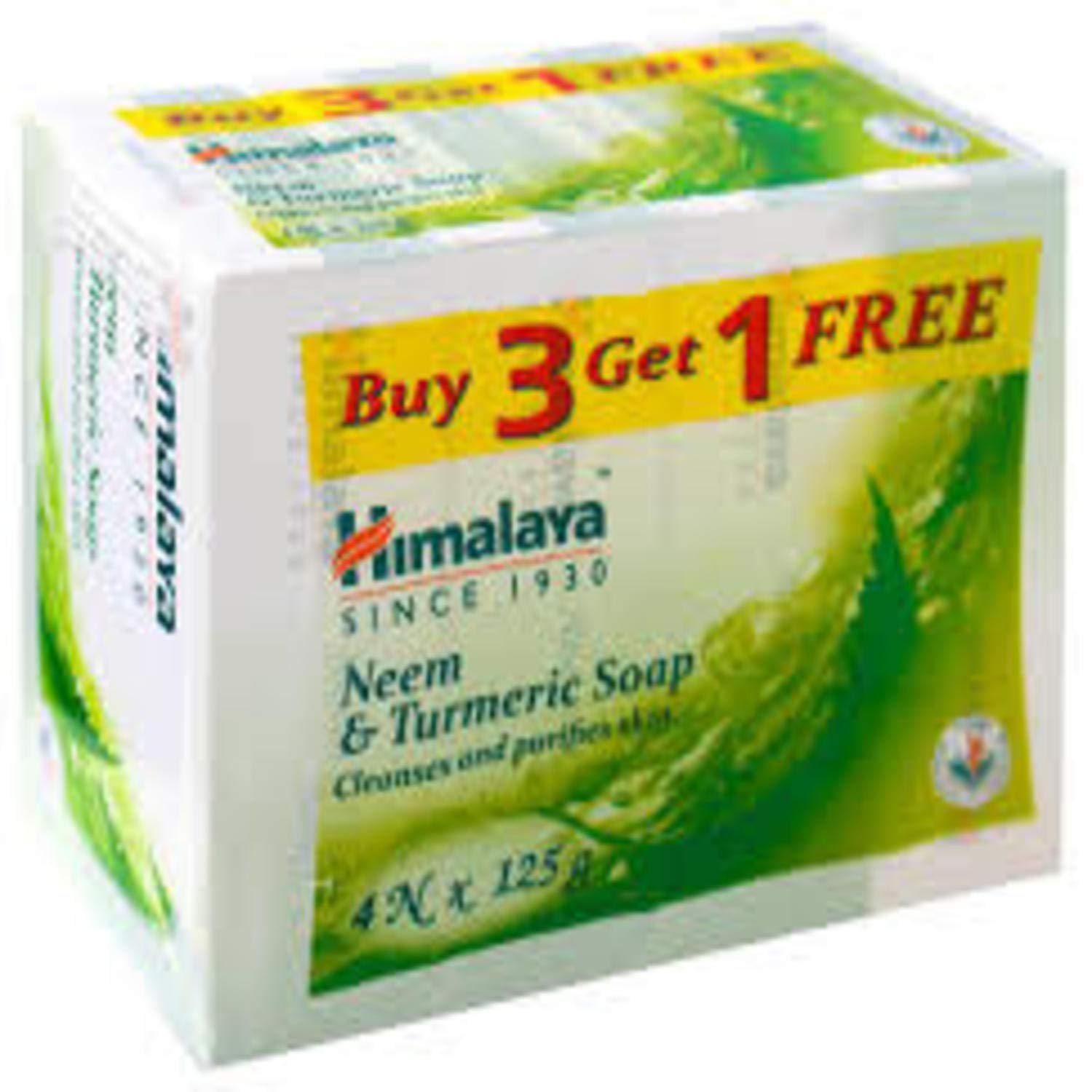 Buy Himalaya Neem and Turmeric Soap, 125g (Buy 3 Get 1 Free) Online at