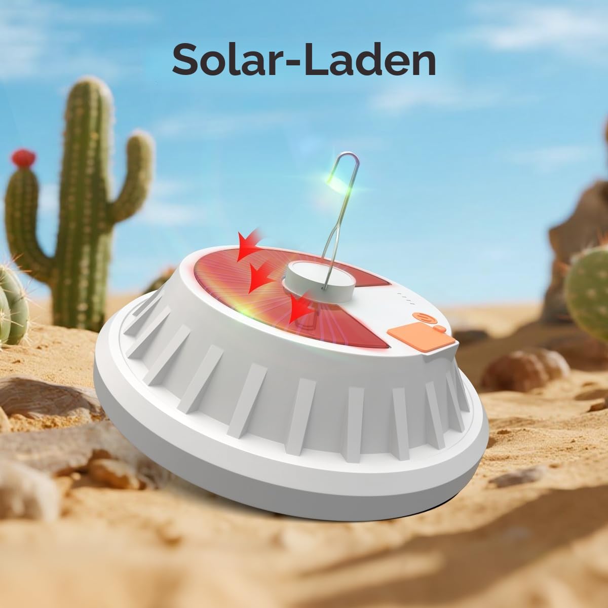 Camping Lampe solar, 2000 LM Campinglampe Aufladbar, Zeltlampe mit Solar & USB-C Ladung, Wasserdicht Camping Licht fur Stromausfällen, Wandern, Notfälle