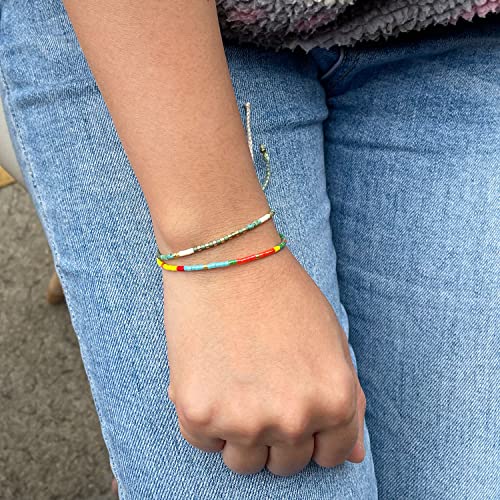 Image of KELITCH Miyuki Friendship Bracelet Boho Seed Beads Women Thin Strand Bracelets Adjustable