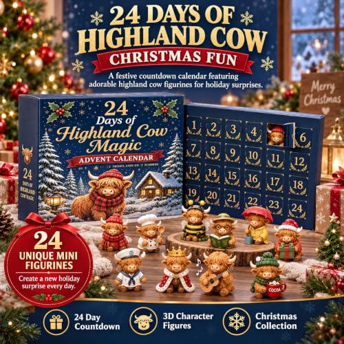 24 Days of 3D Highland Cow Magic Advent Calendar 2026 Christmas - image 3