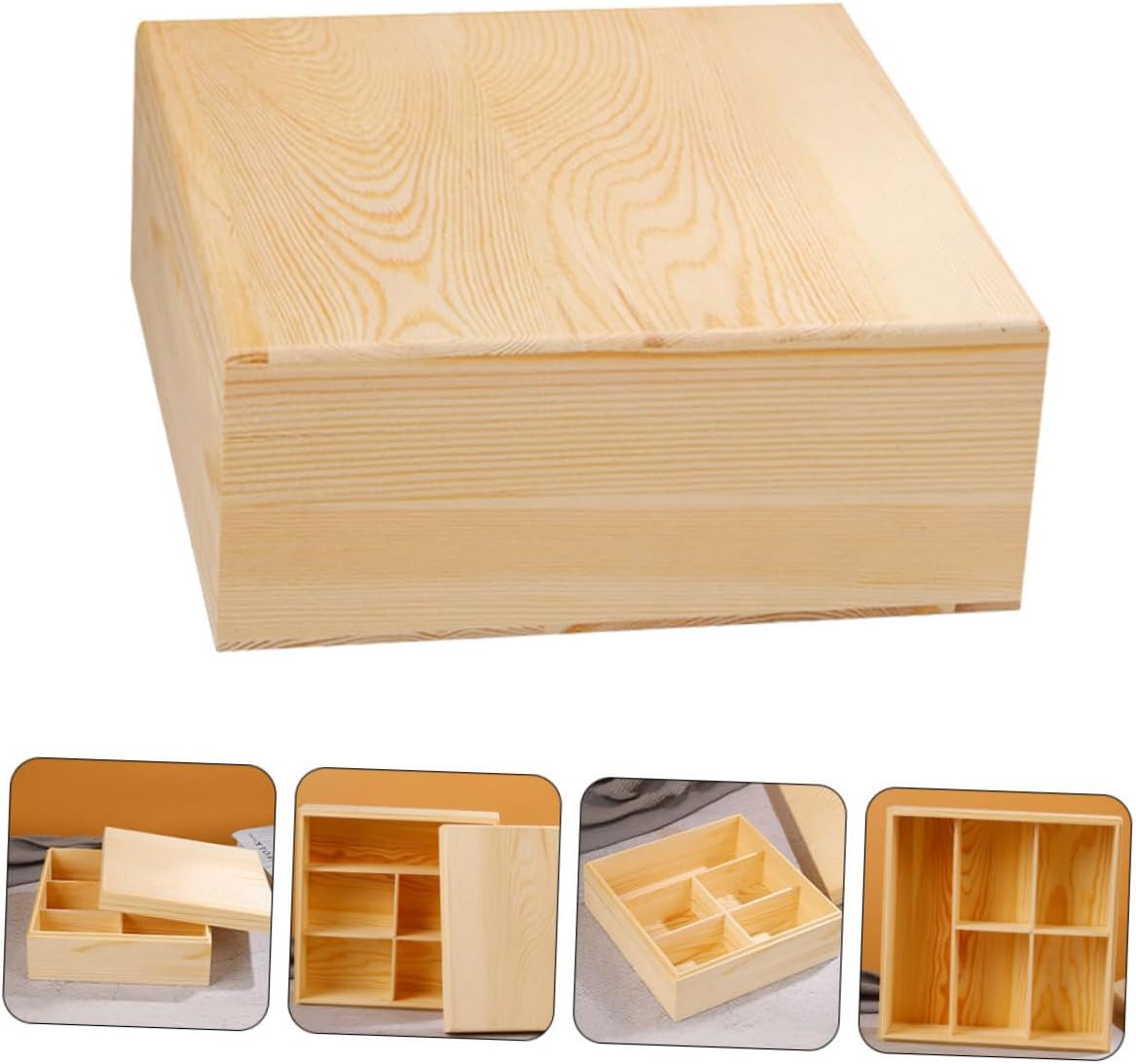 Solid Wood Tea Bag Storage Box Multi-functional Storage Organizer for Kitchen Home Office Portable Coffee Sugar Bag Holder