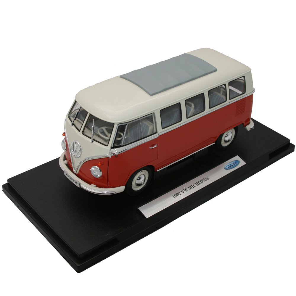 Welly ölçek 1: 18 1962 Splitscreen VW Volkswagen Samba minibüs