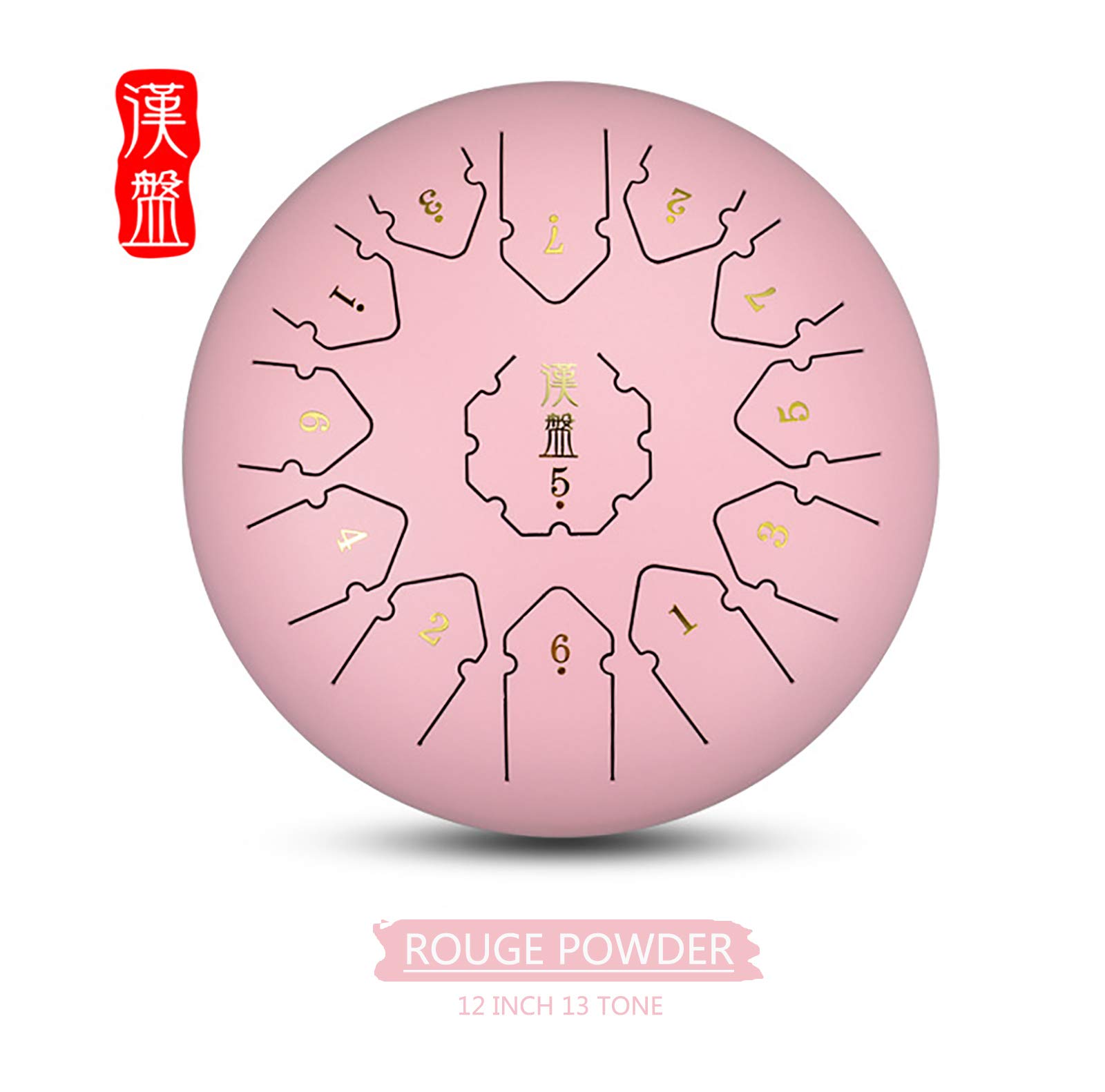 13 Notas Pan Tambor/tambores Adultos Los Niños Del Tambor Instrumentos Percusión,12inch Acero-lengua Tambor Mayor, Para Curación Sonido, Meditación, Yoga, Incluye Caucho Martillos rougepowder