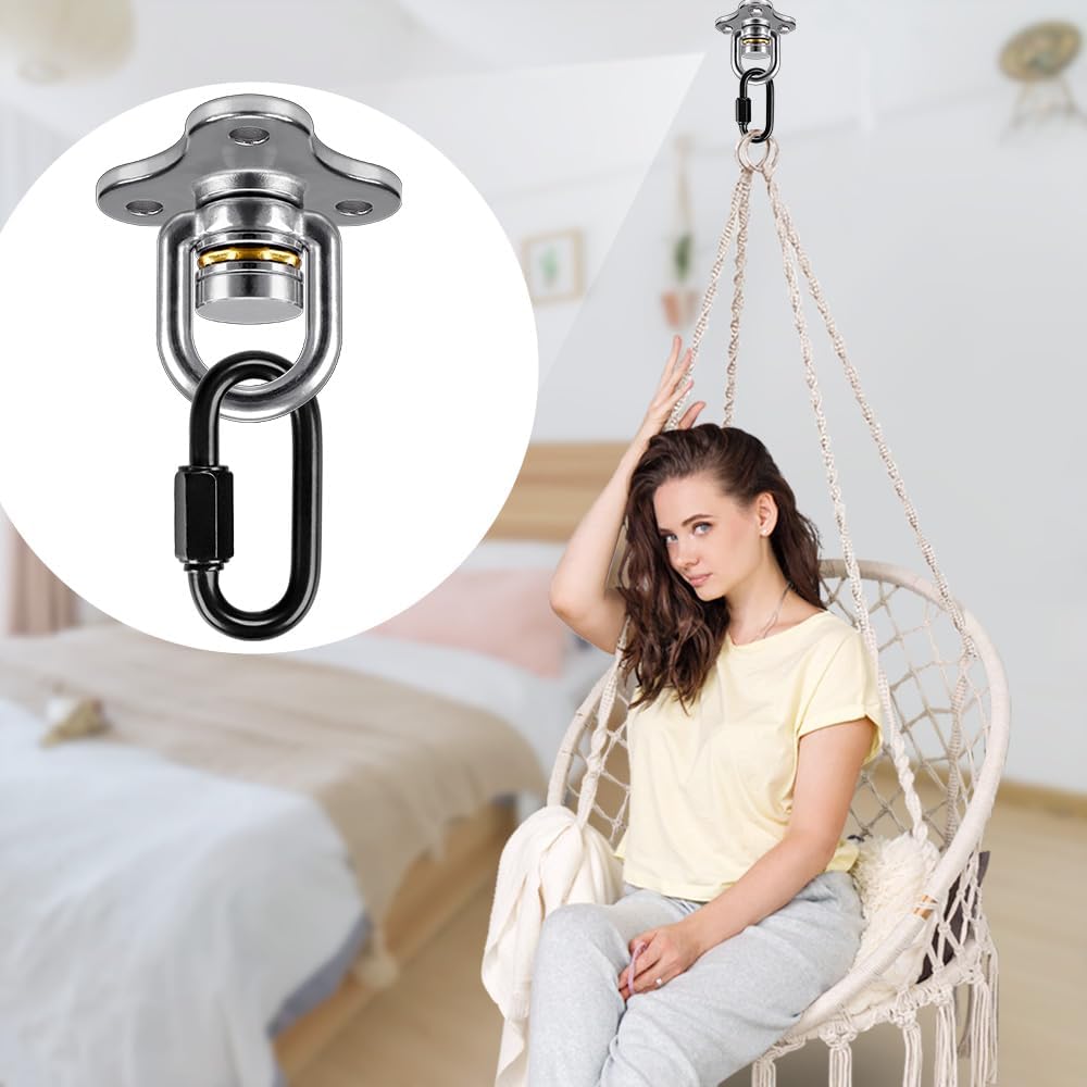 SELEWARE 1 Pack Tire Swing Swivel Hanger with Bearing Heavy Duty Swivel image 2