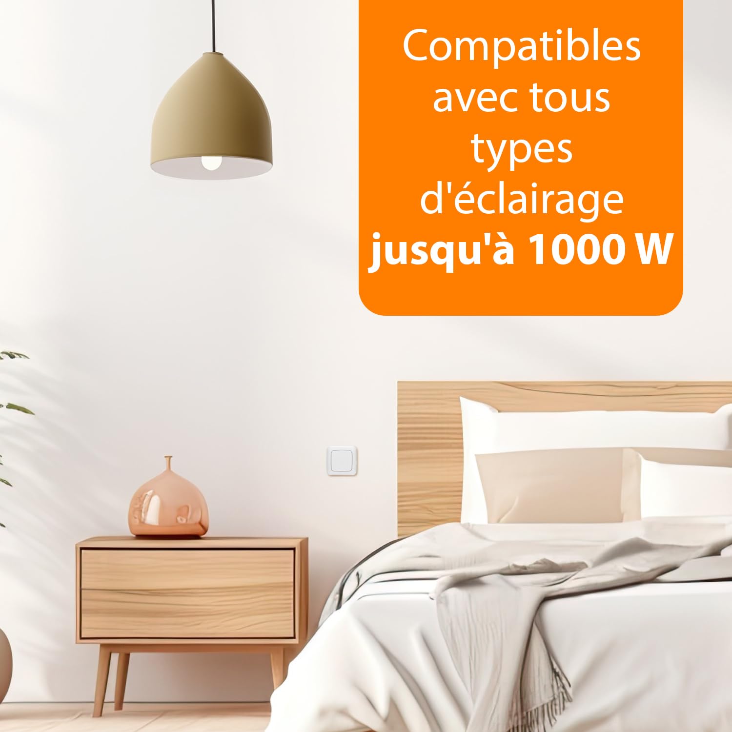 Smartwares Kit domotique Interrupteur sans Fil Plug & Connect - pour Chambre à Coucher - 3 Interrupteurs Simples et 1 Module encastrable - SH4-99567