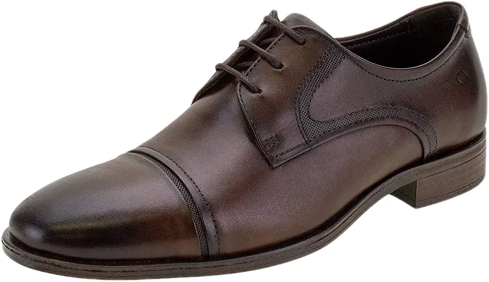 Sapato de Couro Smart Comfort Madison Hi-Soft 32 Preto Cadarço