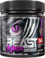 3VS Nutrition Pré-Treino Beast Kaos –Extra Forte Com Citrulina, Beta Alanina, Cafeína, Arginina, Taurina e Tirosina 300gr Sabor Uva