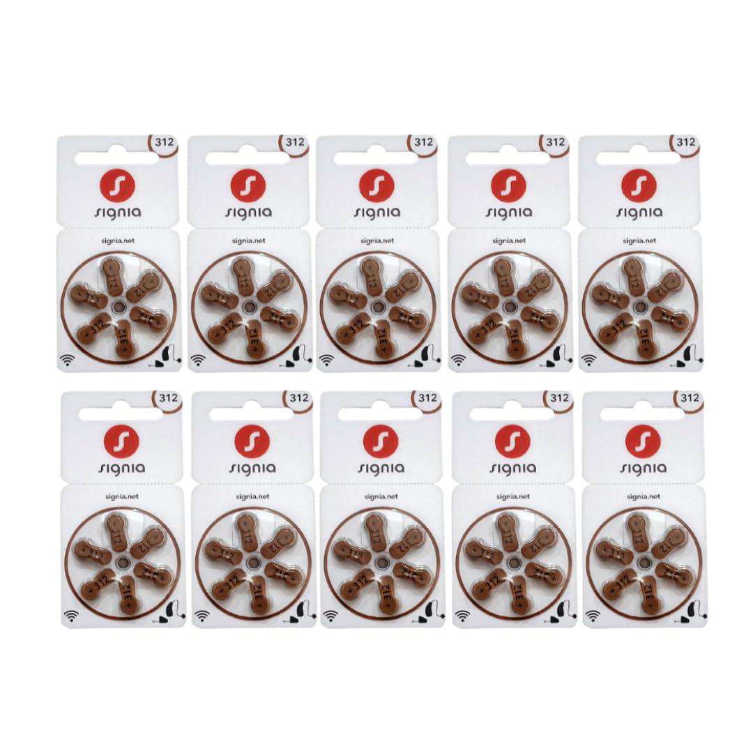 Signia Size 312 Hearing Aid Battery (Pack of 10=60 Batteries)-image-38