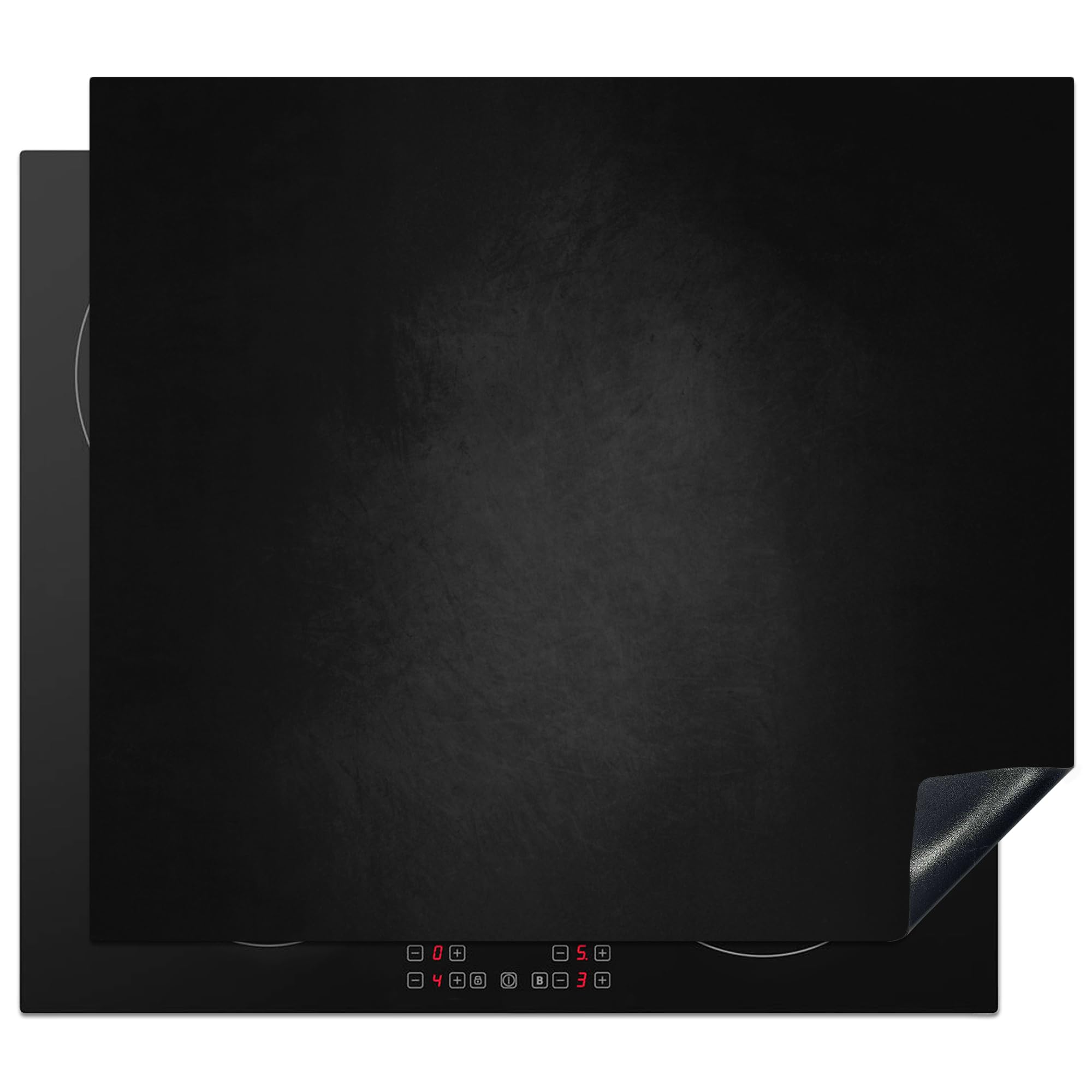 KitchenYeah© Induction Hob Protector Mat 20.5"x23.6" / 60x52 cm Cooker Top Protectors Cover Ceramic Covers Electric Hobs Vinyl Concrete - Black - Grey - Texture - Industrial — image 1