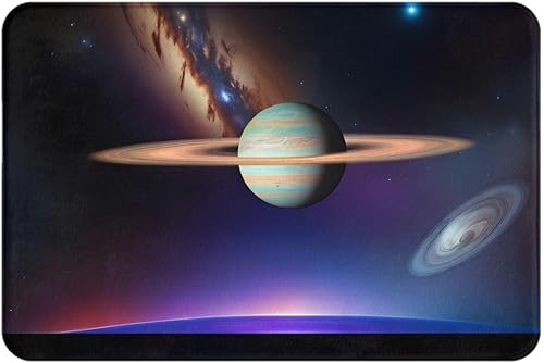 Miniatura 1 de Cosmic Saturn - Tapete antideslizante de 16 x 24 pulgadas, tapete de entrada para puerta delantera, tapete de bienvenida para cocina y hogar