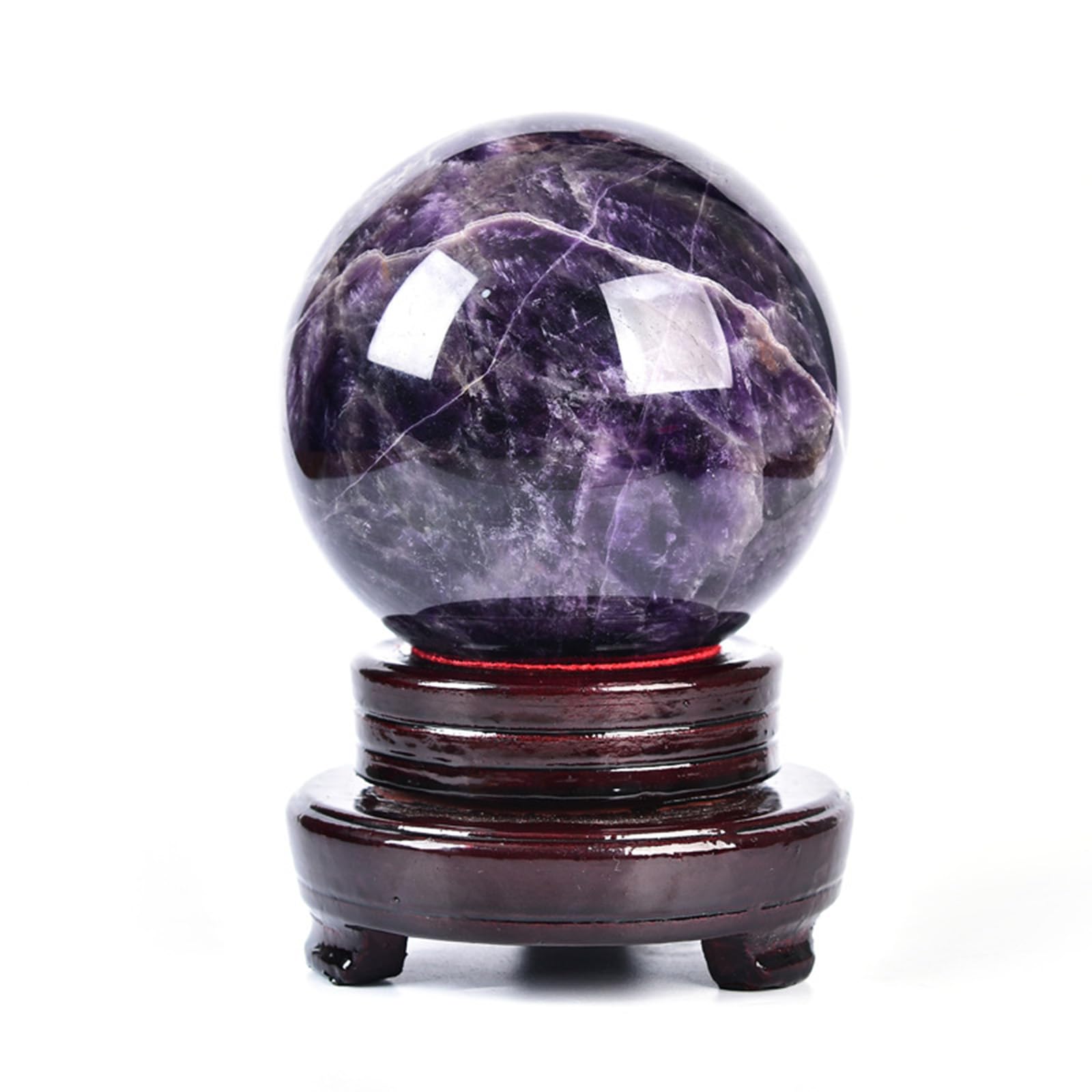 YLQUXEUV Amethyst Quartz Crystal Sphere Ball Gemstone for Balancing Home and Office Divination Decoration,50mm/1.96in