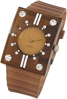 Qtqgoitem Ladies Coffee Wide Band Rectangle Case Wrist Watch (Model: 335 e49 309 fc7 7b6)
