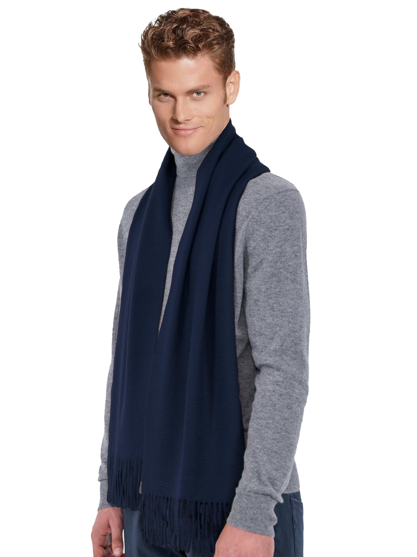 Herrenschal Kaschmirschal Herren Schal Wolle Kaschmir Cashmereschal Winterschal Wollschal - Blau Marine