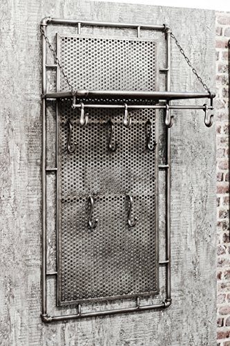 Garderobe murale anthracite HAKU en métal style industriel de dimensions 60x120 cm - 4