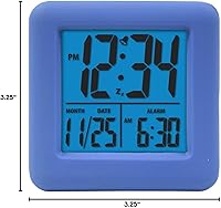 Vista 8 de Equity 70913 Reloj despertador digital de silicona azul con retroiluminación bajo demanda