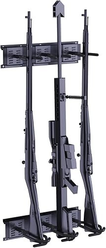 Heevir Estante para armas de pared  Soporte de pared ajustable para interior de pistola, soporte de exhibición resistente para rifle de escopeta con