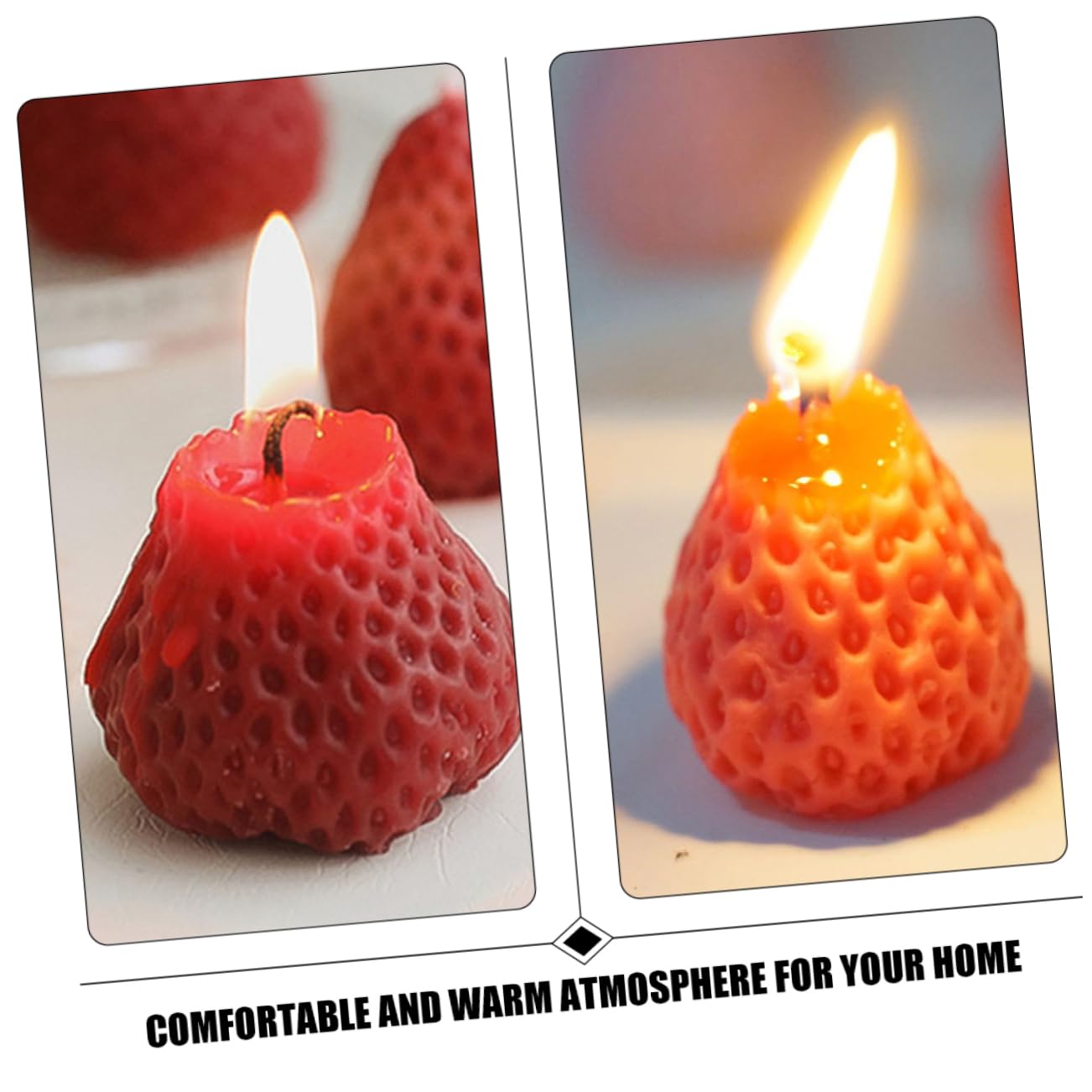 MAGICLULU 9pezzi Candela Decorativa Forma di Fragola Candela Alimentare Profumata Candele alla Fragola per Casa e Feste Realizzata Materiali di Qualità e Sicuri Crea un Atmosfera Confortevol