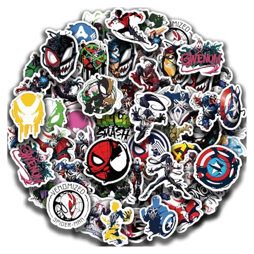 50Pcs Cartoon Venom Themes Waterproof Stickers