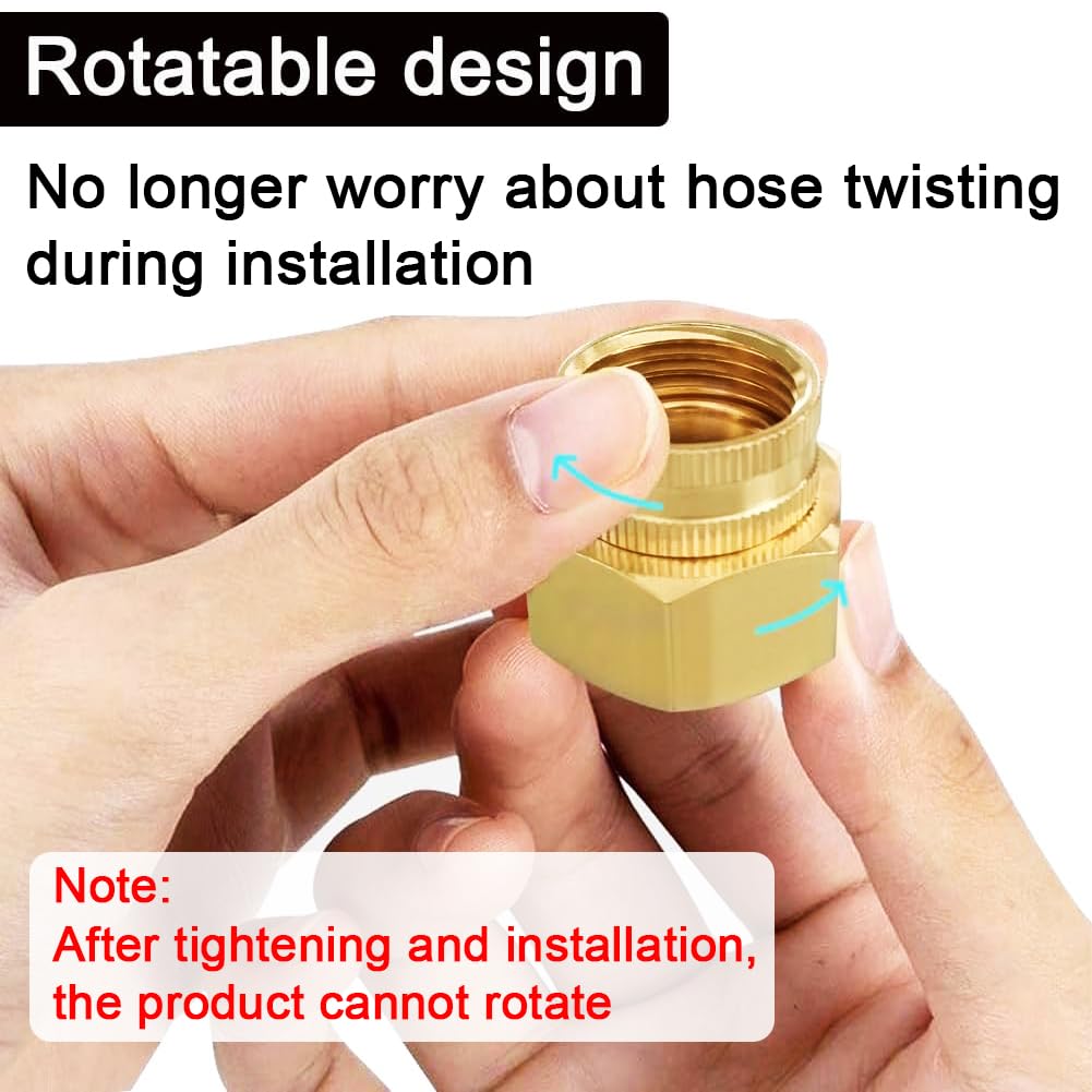 Hooshing 3 Connettori Per Tubo Da Giardino In Ottone Da 3/4 "GHT A 1/2 - Foto 8