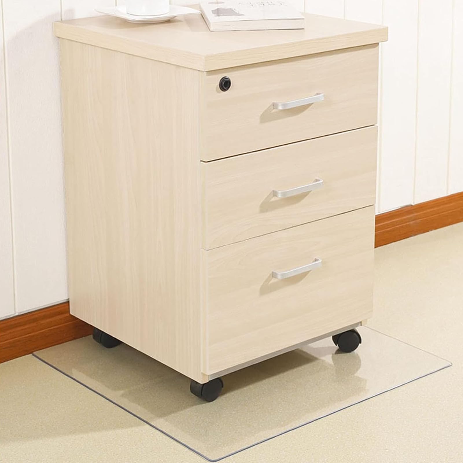 Alfombrilla de PVC transparente para suelos duros, impermeable, resistente al desgaste, fácil de limpiar, 2 mm de grosor, 90 x 130 cm, protección del suelo para el hogar y la oficina