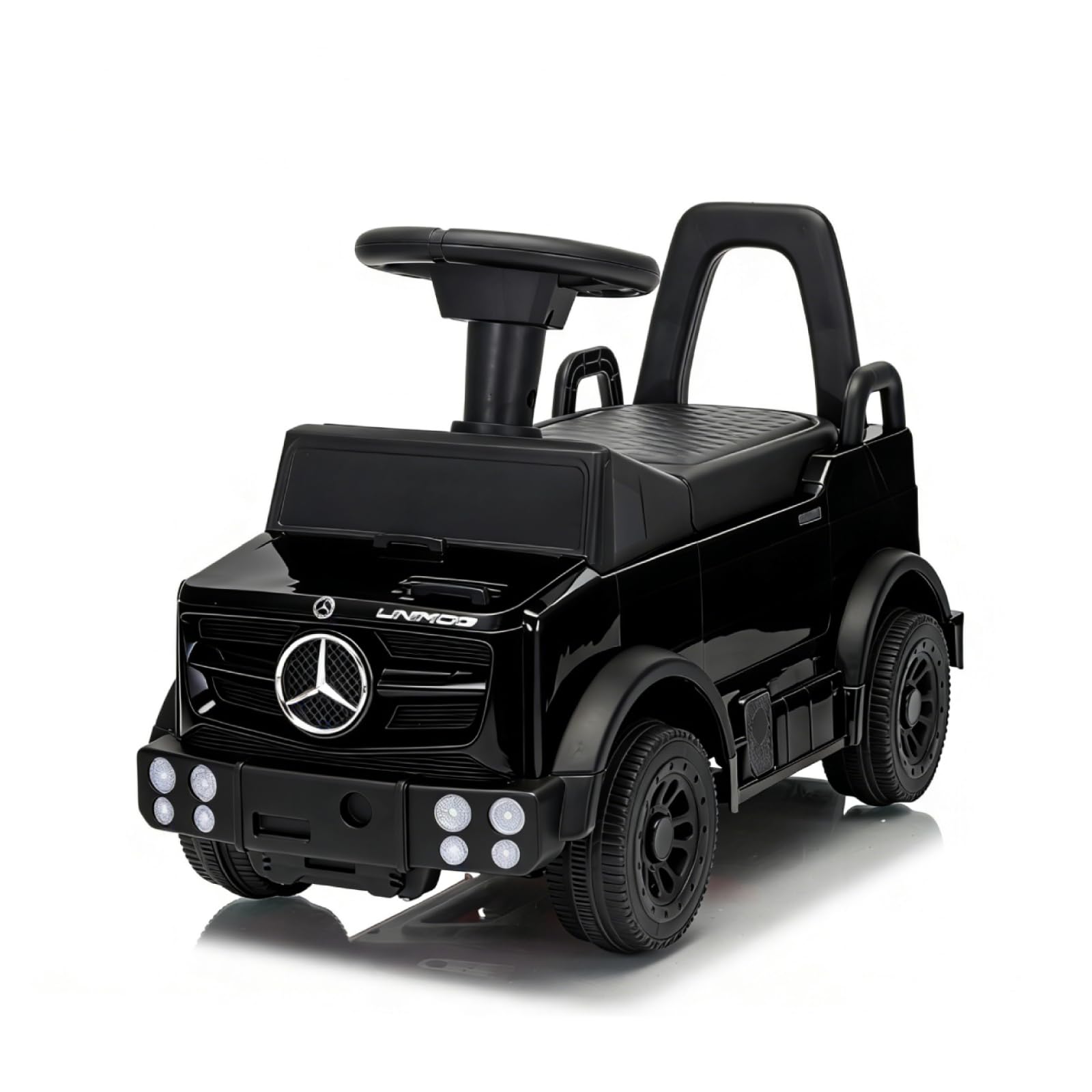 TCARAIWEN Macchina Cavalcabile Bambini Mercedes-Benz Unimog Licenza, Primi Passi per Bimbi 1-2 Anni, Auto Glissante con Barre di Sicurezza (Bianco)
