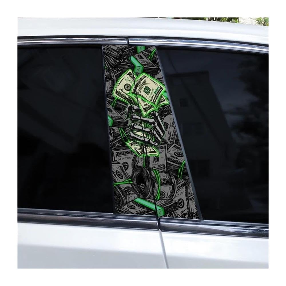 Body Parts 2pcs Car B-Pillar Sticker Bill Themed Car Center Pillar Vinyl Stickers Durable Self Adhesive(D)