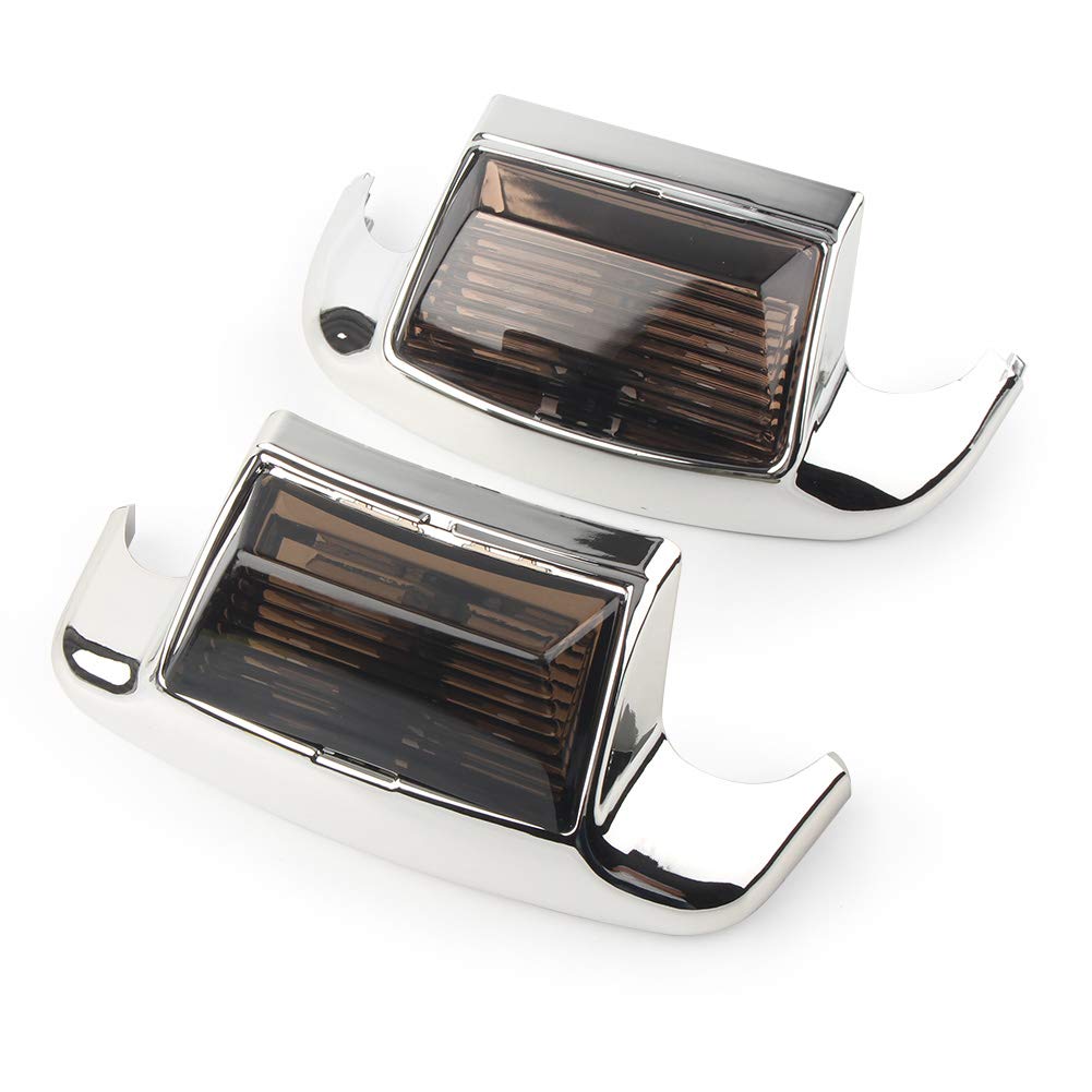 GZYF Motorcycle Front & Rear Mudguard mudguard Tip Light for Harley Touring FLHT FLT FLHS FLHR 1980-2013, for Softail FLSTC 1986-2008 / FLSTN 1993-1996, Smoke Lens