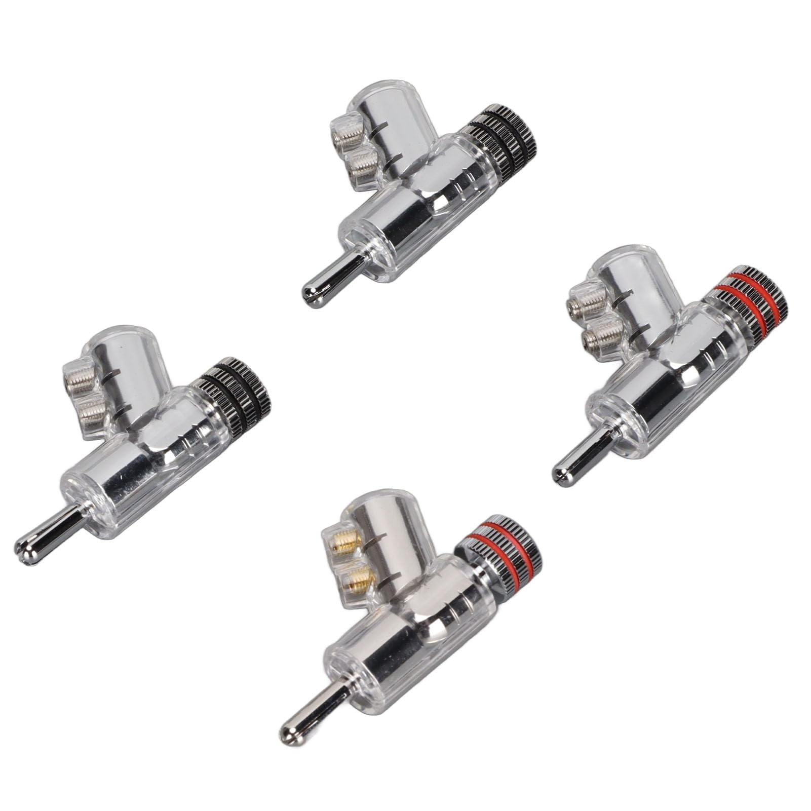 Wakects Locking Banana Connectors, Rhodium Plated 4-Pack