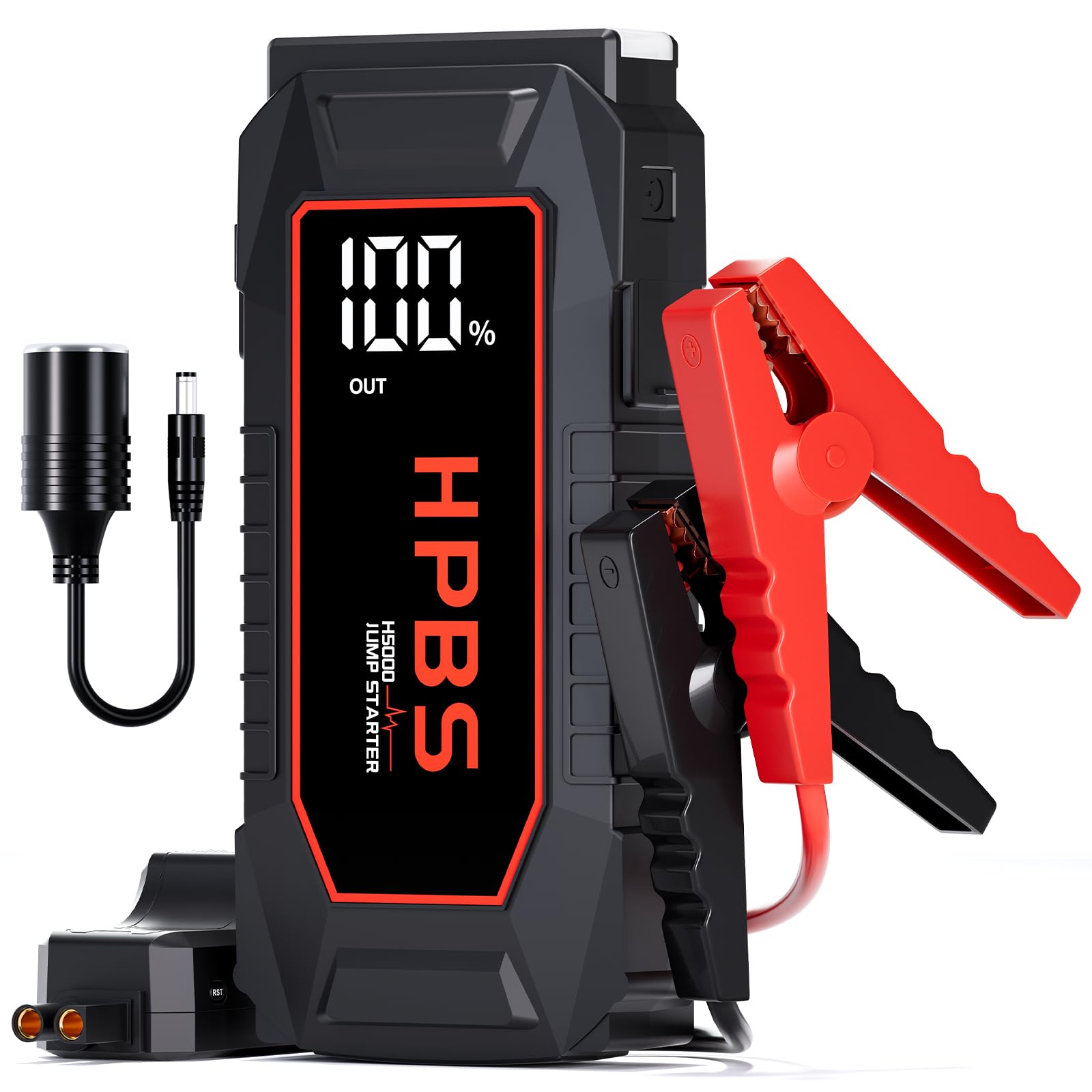 HPBS Car Jump Starter - 8000A Peak Jump Starter Battery Pack with DC for Up to All Gas and All Diesel Engines, 12V Portable Battery Jump Starter with 3.0" LCD Display