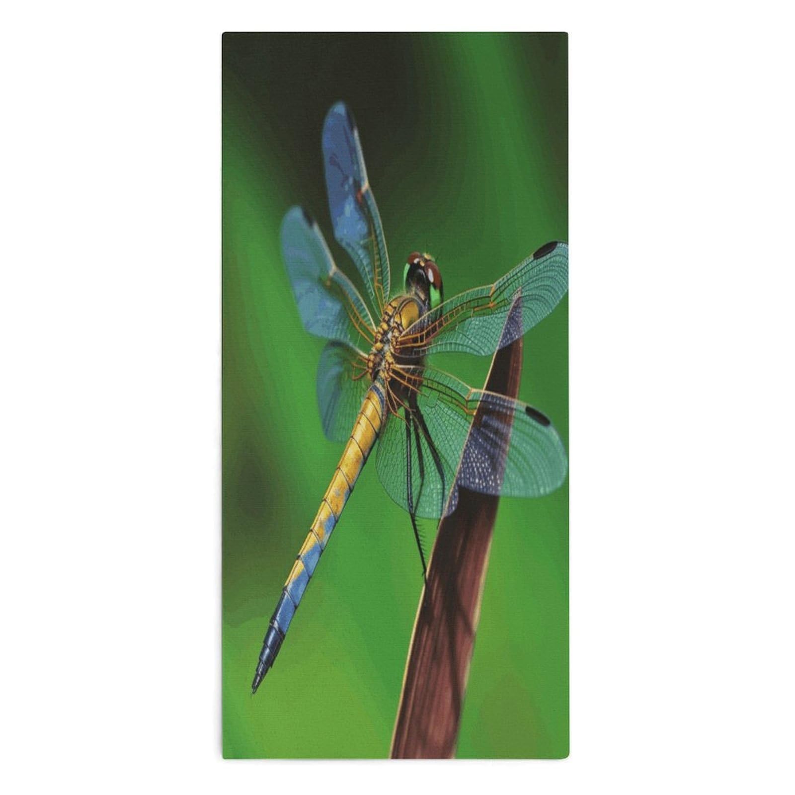 Fodpand Style Dragonfly Microfiber Towels, Decorative Bath Towel Soft & Lightweight, Hand Towels Multipurpose Use For Bathroom, Pool, Gym, Spa, And Hotel Use
