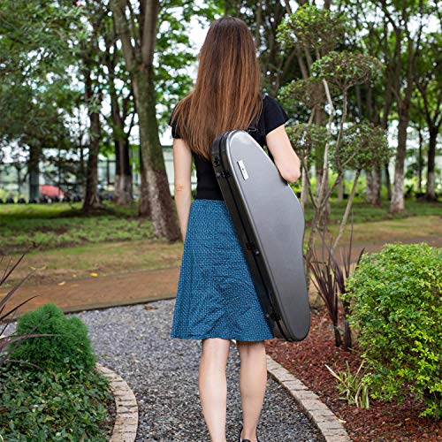 Aileen Violin Hard Case 4/4 Full Size Luxury with Hygrometer Suspension, Light Black