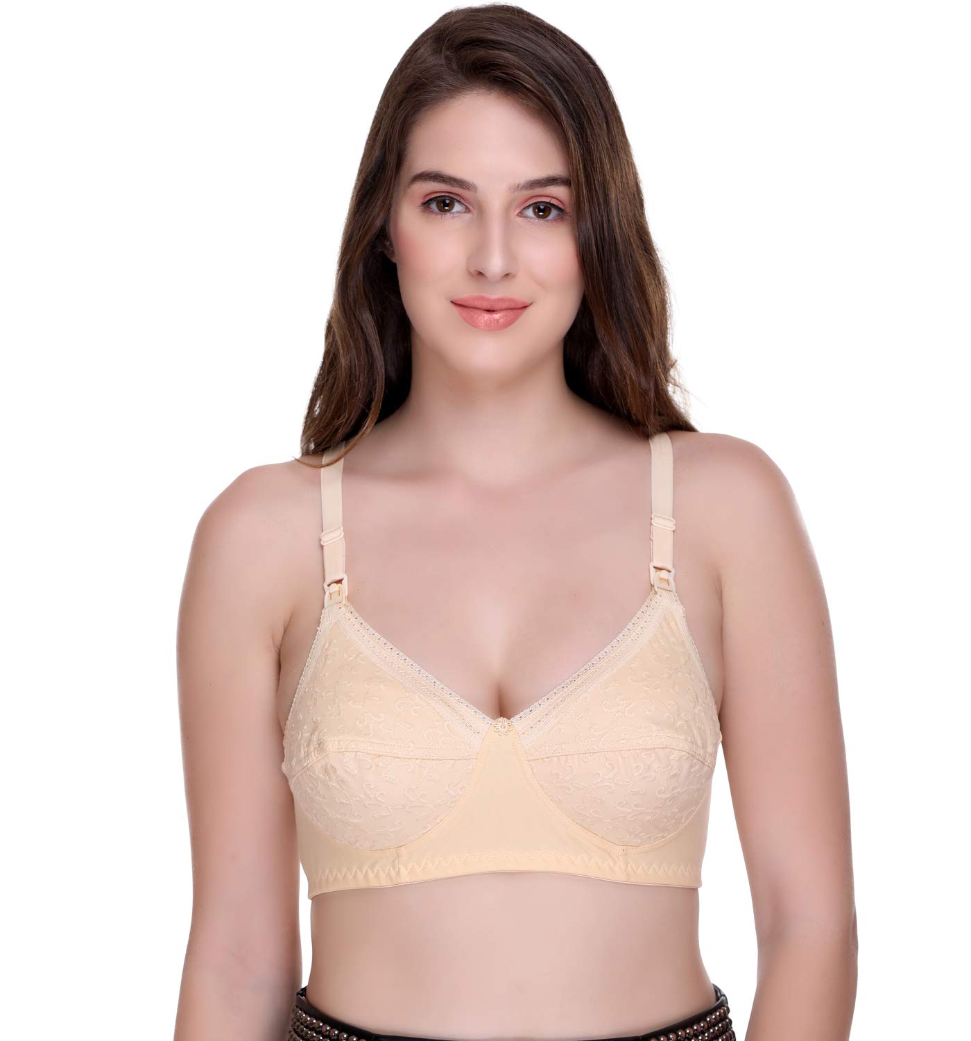 sona Women's Cotton Feeding Bra Full Cup Non Padded Breastfeeding Bra - Nursing Bra - Maternity Bra - Seamless Bra (Pack of 1)-picture-30