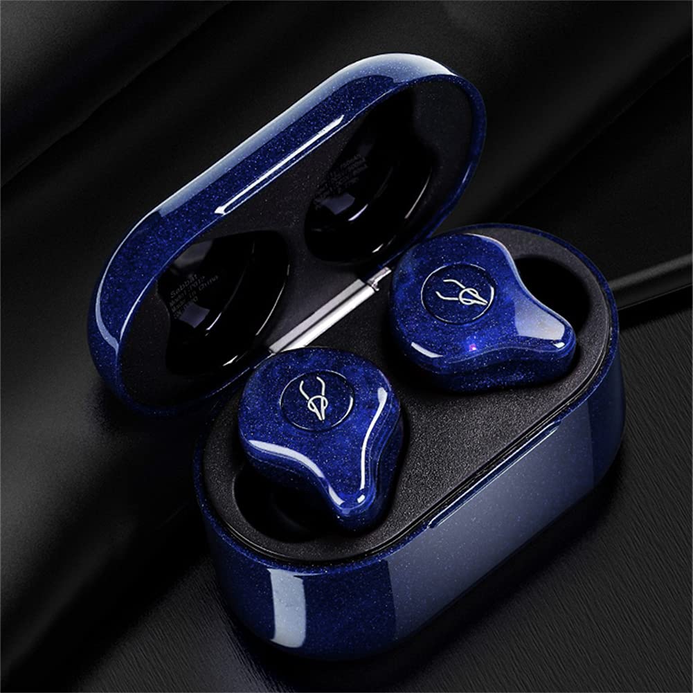 True Wireless Auricolari Bluetooth, Hifi Stereo Sound, con chiamate binaurali, abbinamento automatico a un passaggio, con riduzione del rumore, per palestra, allenamento, corsa, blu