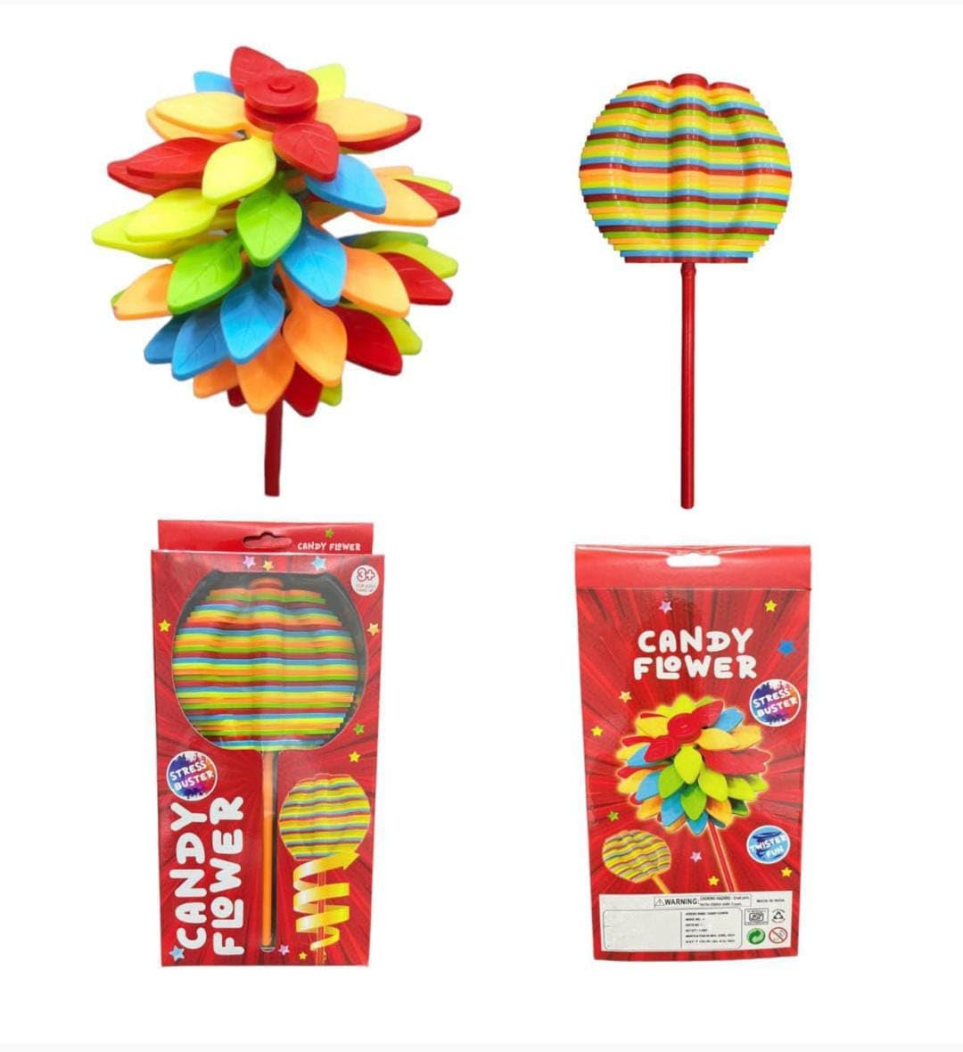 Worldwide e-Mart Spinning Lollipop Toy | Candy Flower Candy Flume Lollipop | Durable Plastic Material | Stress Relief Fidget Toy for Kids | Multicolour Rotating Candy Toy Gift for Children 1 Pc