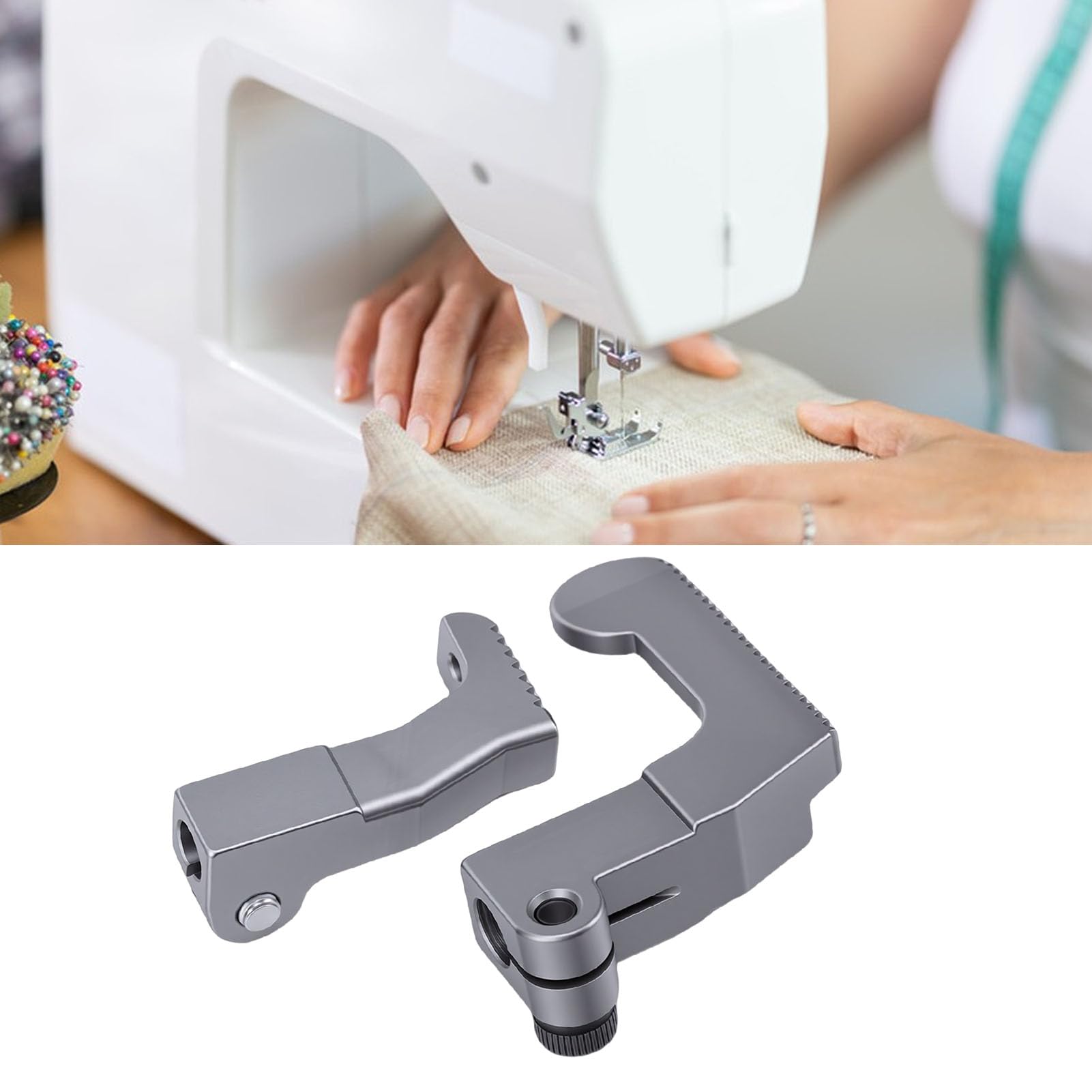 Generic Juego de prensatelas para máquina de coser de acero inoxidable, pies interiores y exteriores, piezas de repuesto para máquina de borde de colchón 5625