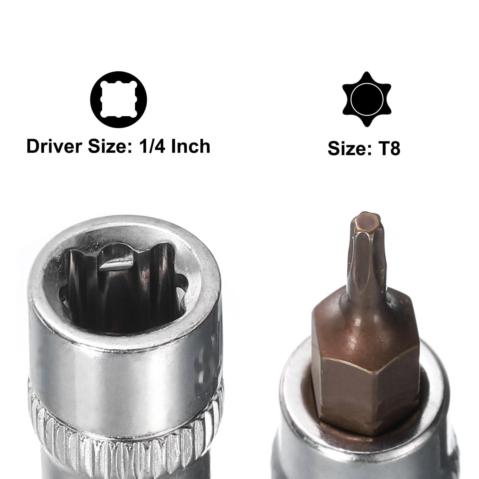 QUARKZMAN Douille à Embout Torx 1/2" X T52, Embouts En Acier S2, Douilles CR -V, Longueur 4" à Utiliser Avec Une Clé à Cliquet, Une Barre Coulissante Et Une Tige D'Extension