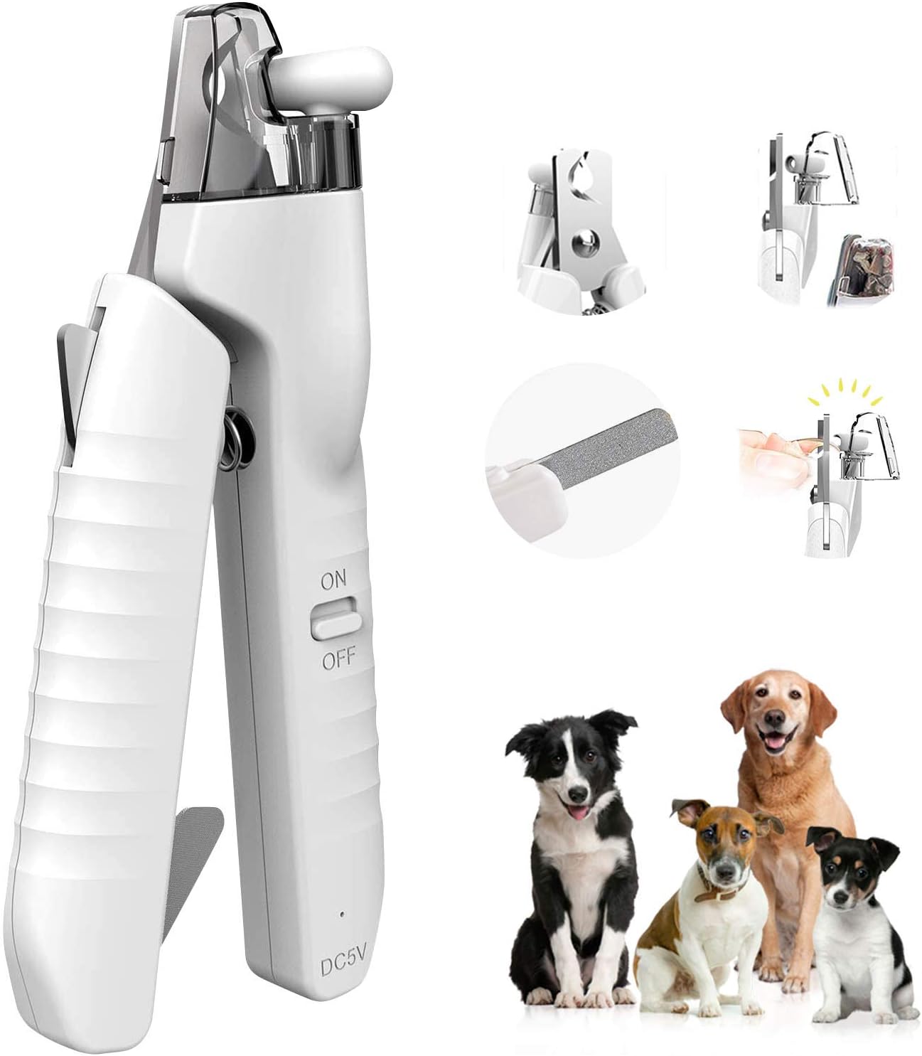 Abbcoert Dog Nail Clipper and Timmer with Led Light and File for Small and Large Dogs and Cats Pet Safe Nail Cutter Tool Pet Grooming Supplies and Accessories
