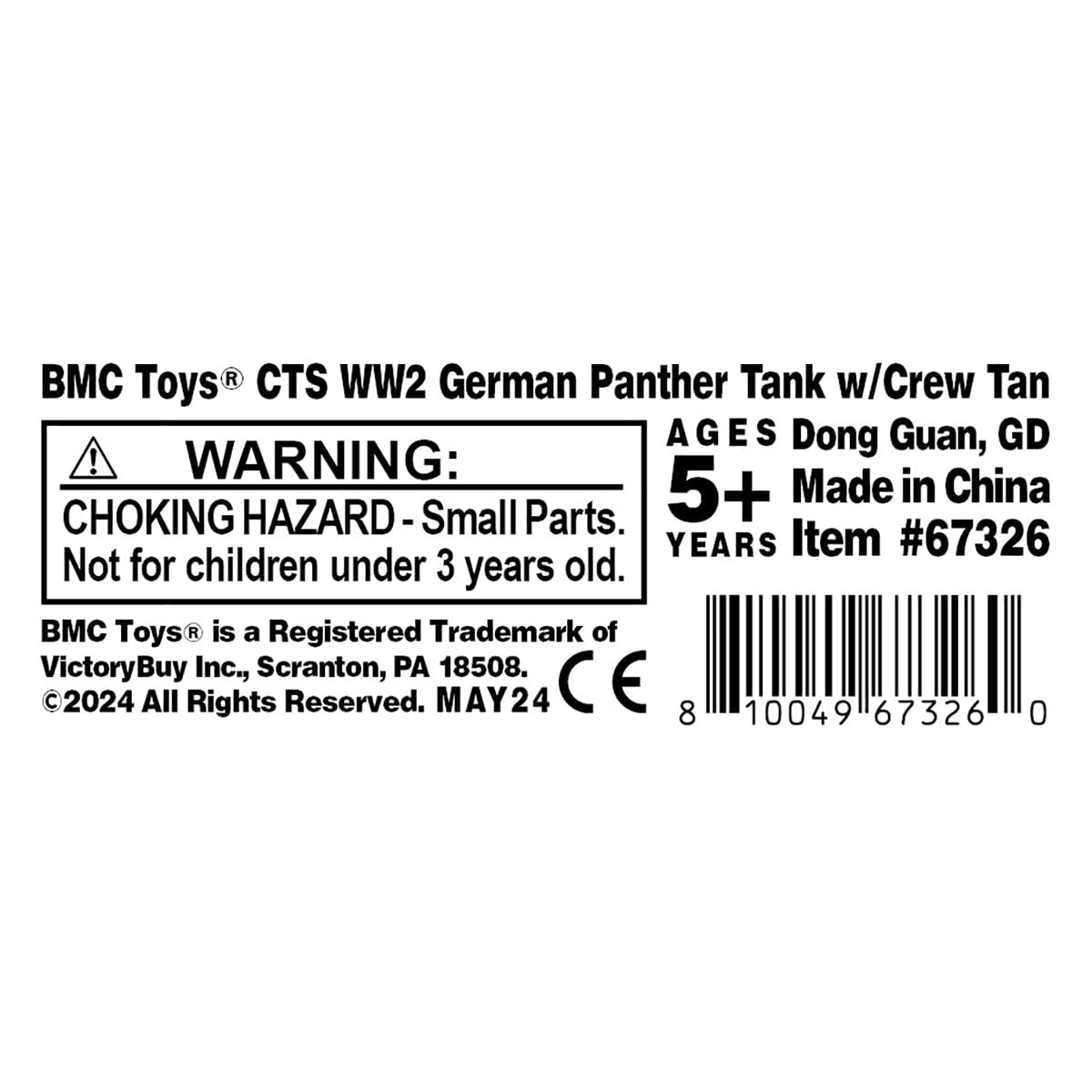 BMC CTS WW2 German Panther V Tanque - Tan 1:38 Ejército Plástico Hombres Vehículo Militar 6