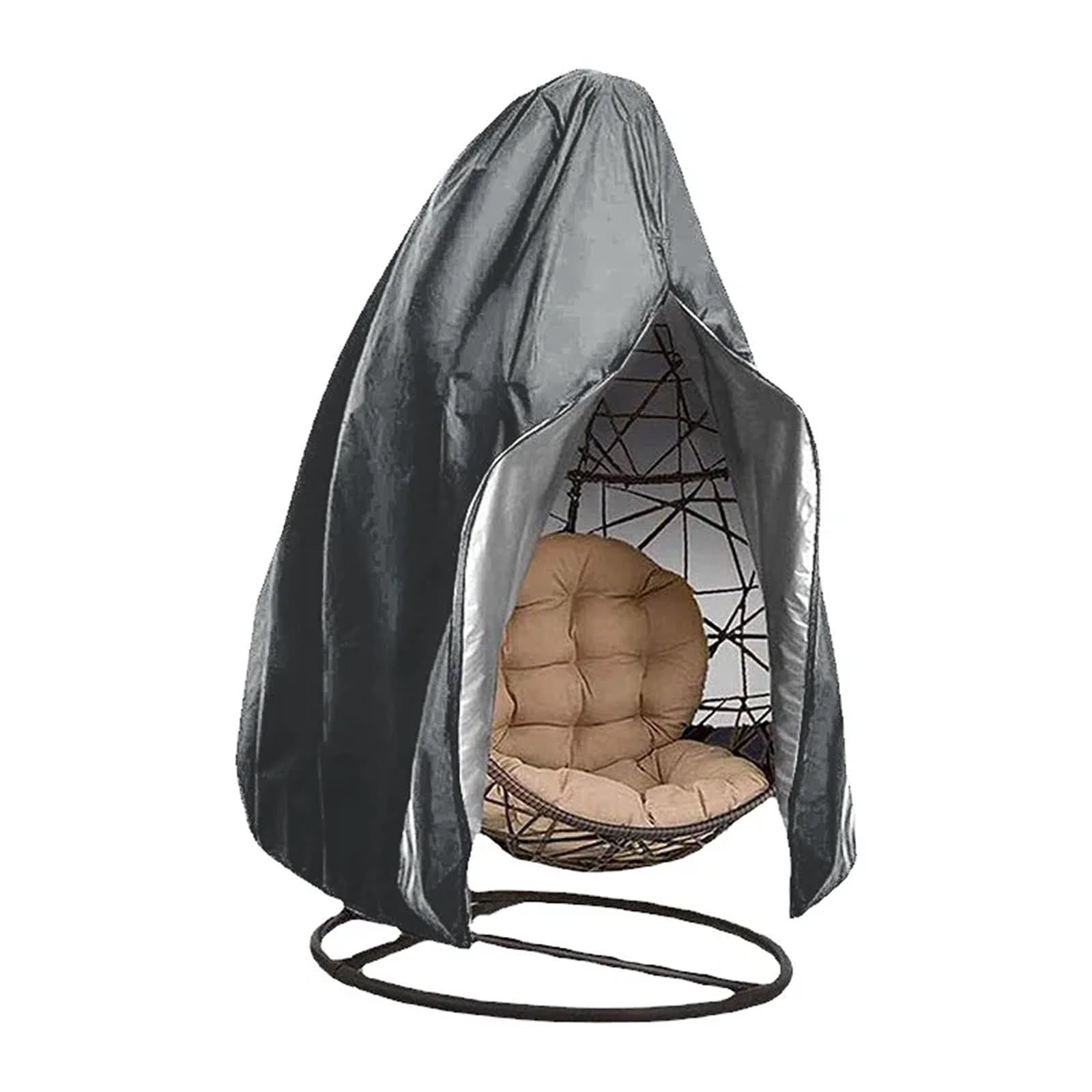 Gsjnhy Light Grey Egg Chair Cover Patio Egg Chair Cover With Zipper,Outdoor Hanging Covers., Resistant,Windproof Heavy Duty,Wicker Basket For Swing Hammock(,115X190cm)