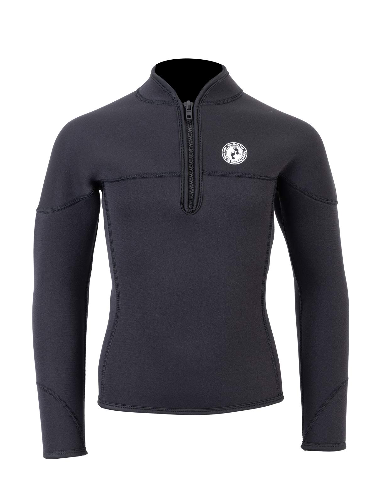 Two Bare Feet Kids Heritage Wetsuit Jacket - Full & Half Zip Chuldren's Wetsuit Jacket (Half Zip, 2XL)