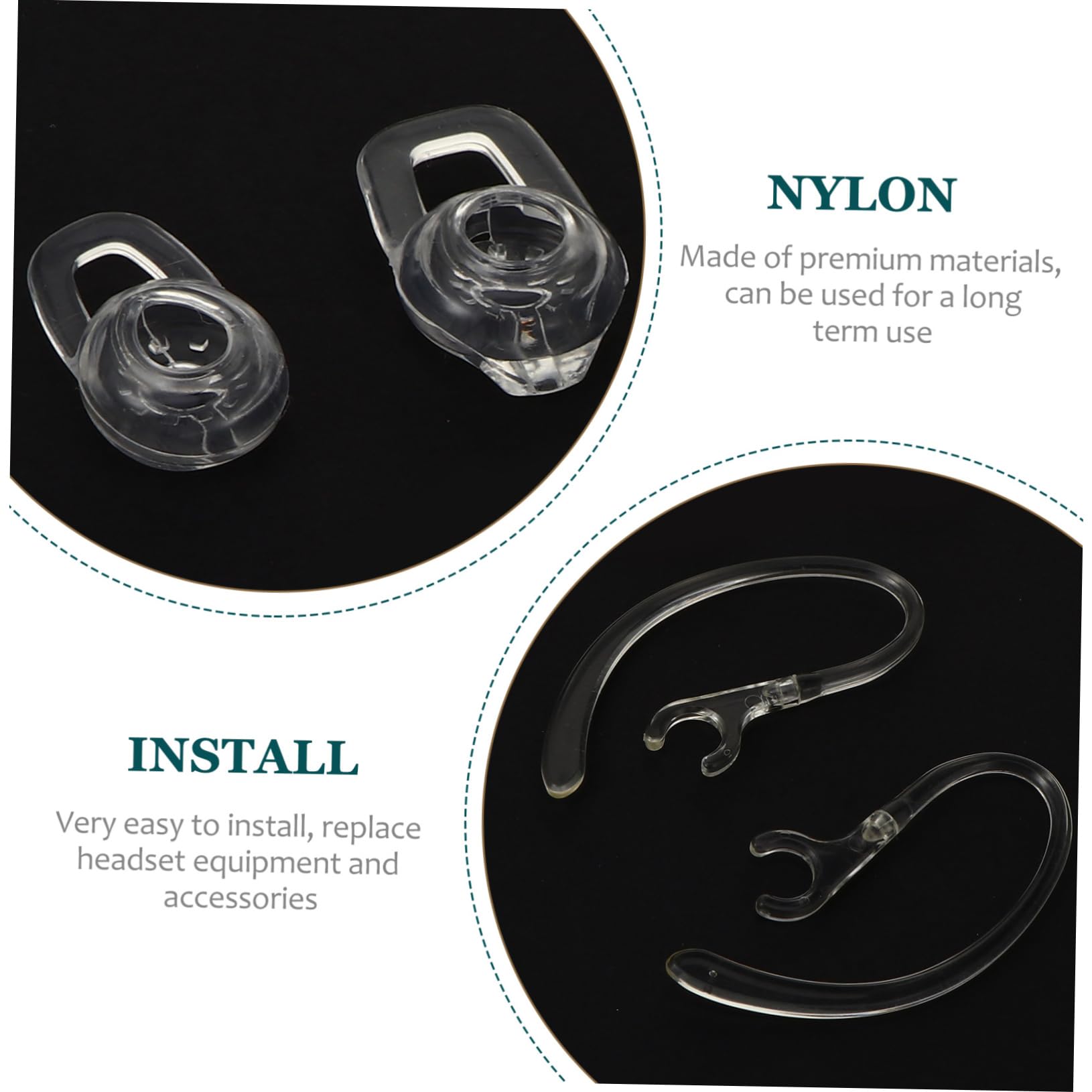 KOMBIUDA 2 Series Auriculares De Gel Transparentes De Puntas Y Ajustables Compatible con Auriculares Inalámbricos Aislamiento 20 Piezas*2