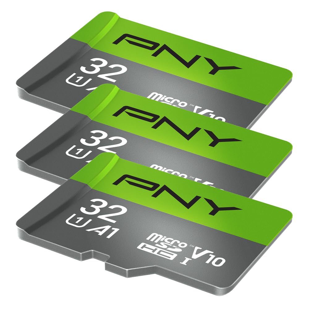 PNY Scheda di memoria flash microSDHC™ da 32 GB, classe 10 U1 V10 A1, velocità di lettura rapida, UHS-I, foto Full HD continue, video HD, prestazioni quotidiane veloci, per tablet, droni, fotocamere