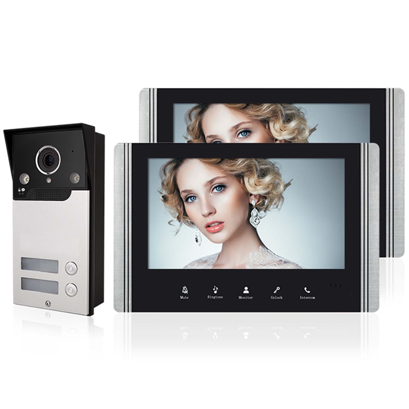 Sistema di videocitofono cablato con display da 7 pollici, visione notturna a infrarossi, sblocco remoto, citofono a due vie per la sicurezza di casa e ufficio
