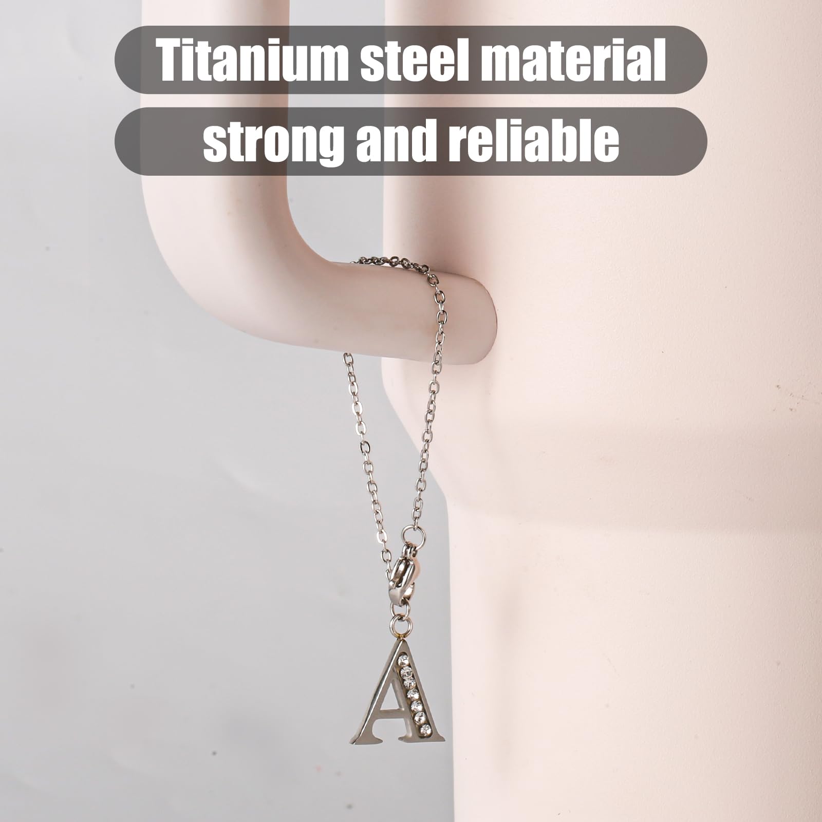 NQEUEPN Ciondolo con Lettera per Stanley Tazza, Strass Ciondoli Alfabeto Ciondolo con Maniglia Alfabetica con Nome Personalizzato Ciondolo con Lettera per Stanley Accessori