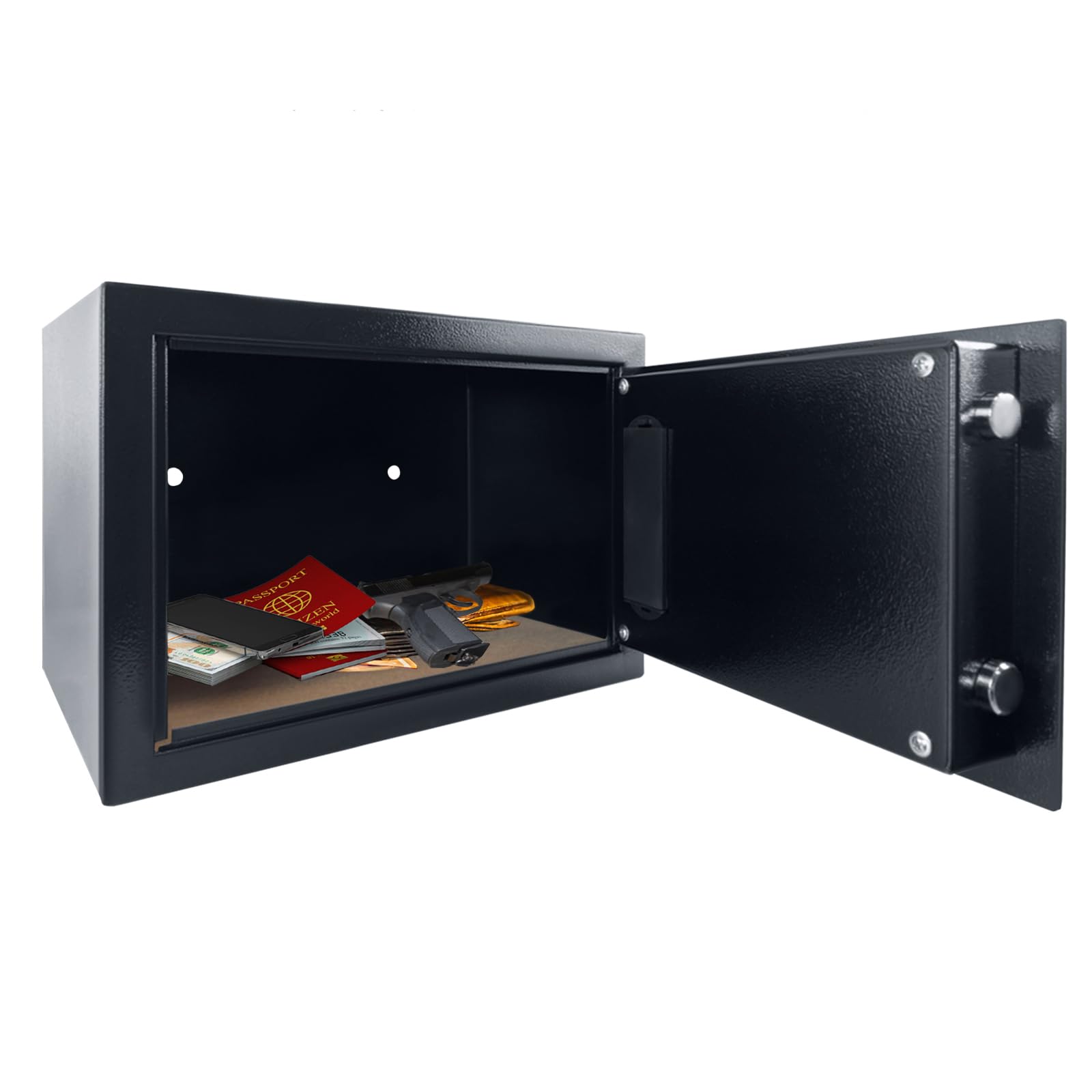 Coffre-fort de 12 l - Double boulon de verrouillage - Résistant au feu - Étanche - Avec deux modes de déverrouillage - 31 x 20 x 20 cm