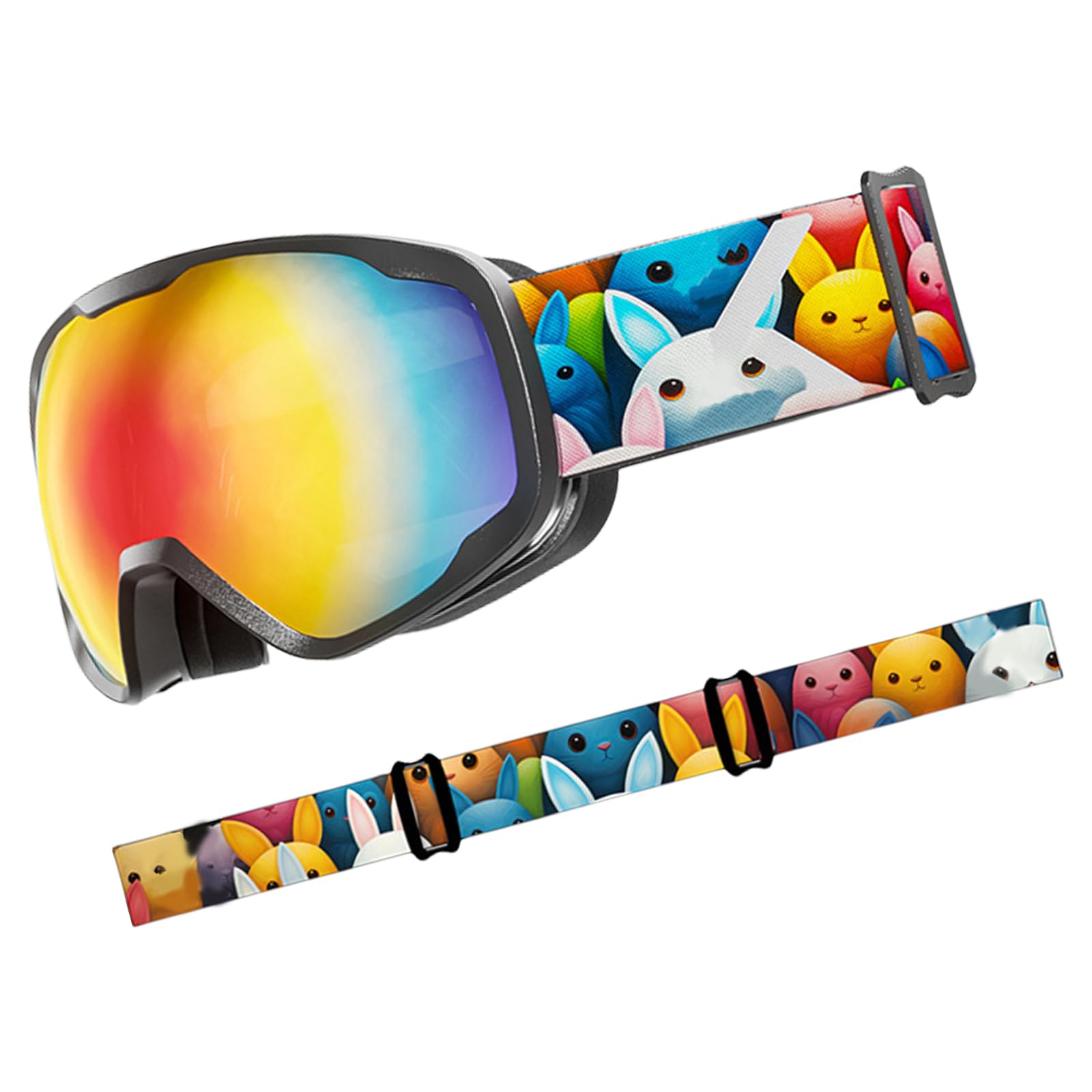 Lunettes de ski pour enfants - Résistantes à la buée - Pour garçons et filles de 3 à 15 ans